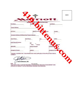 Marriott hotels application form